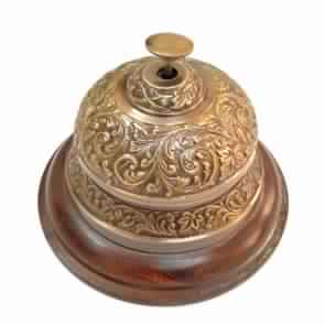 hotel service desk bell made from brass and wood