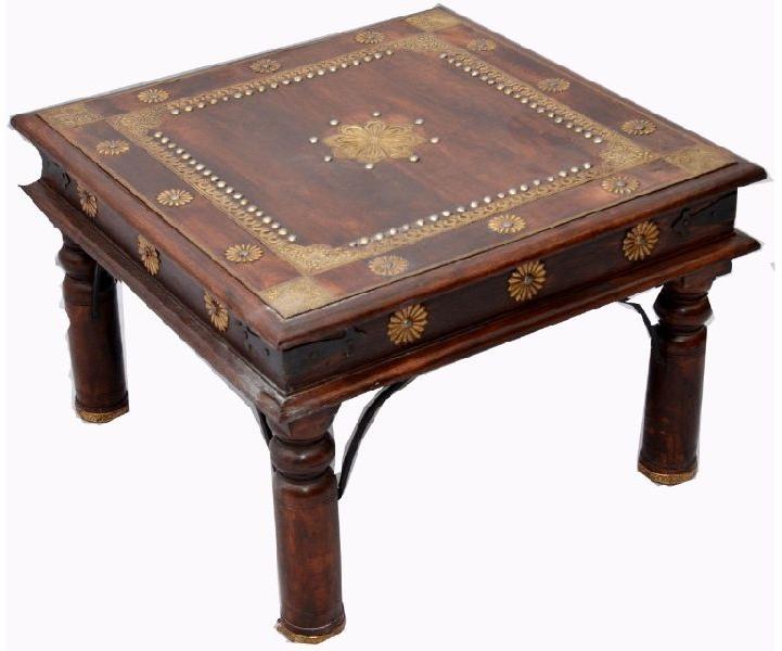 Mahaveer Exports BRASS WORK COFFEE TABLE, for Home Furniture