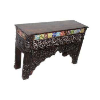 CARVED CONSOLE TABLE IN TILE WORK