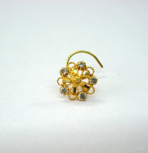 18kt yellow gold. Gold Nose Pin