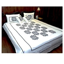Embroidered silk bed sheet, Size : Queen