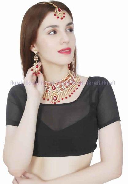 Gold Plated Designer Party wear Zerconic Necklace Set