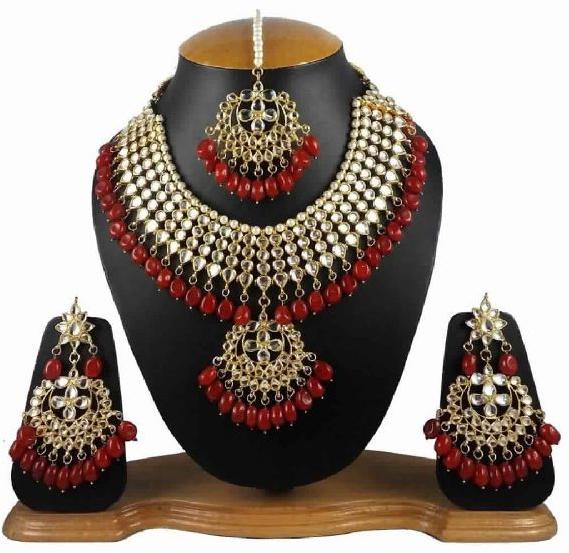Gold Plated Party Wear Handmade Necklace Jewelry set