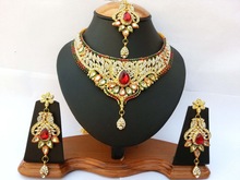 INDIAN DESIGNER BOLLYWOOD INSPIRED JEWELRY NECKLACE EARRINGS SET
