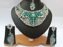 INDIAN DESIGNER BOLLYWOOD JEWELRY NECKLACE EARRINGS SET