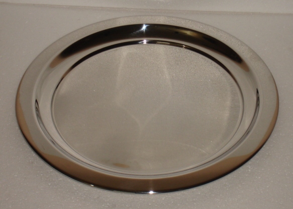 Silver/Shiny Stainless Steel Round Tray, for Serving, Size : Standard