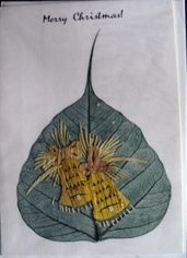 Peepal Leaf Hand Crafted Greeting Card