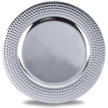 Amc Metal Silver Charger Plate, Size : 13 Inch