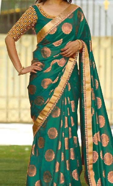 Polyester printed saree, for Anti-Wrinkle, Easily Washable, Skin Friendly, Technics : Woven