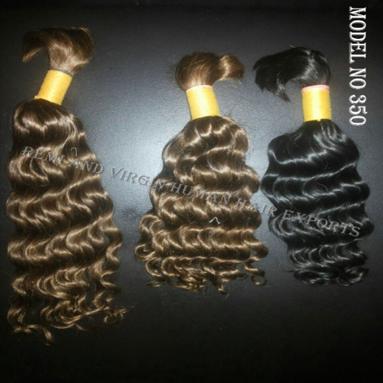 Cuticle Color Bulk Curly Human Hair, for Parlour, Personal, Hair Grade : 9A