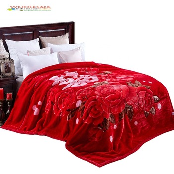 Stylish Printed Floral Double Mink Blanket