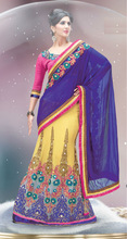 Jacquard Net Stitched Staggering Lehenga Saree, Age Group : Adults