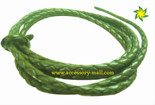Military Green Braided Leather Cords