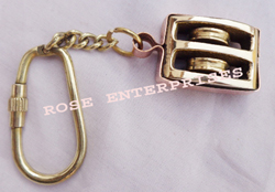 Brass Nautical Pulley Key Chain