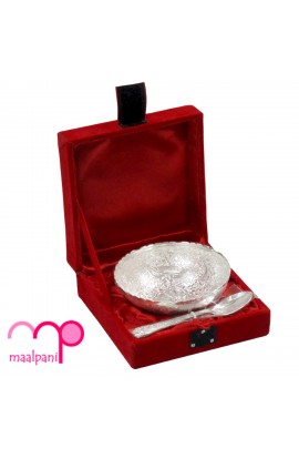 German Silver Bowl Gift Set with Red Velvet Box