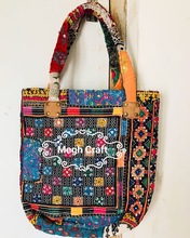 Floral Kutch Embroidery Tote Shoulder Bag, Color : Multi, Red, Rose Madder, Silver