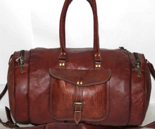 Leather Handmade Travel and Duffel Bag, Color : Brown, tan color