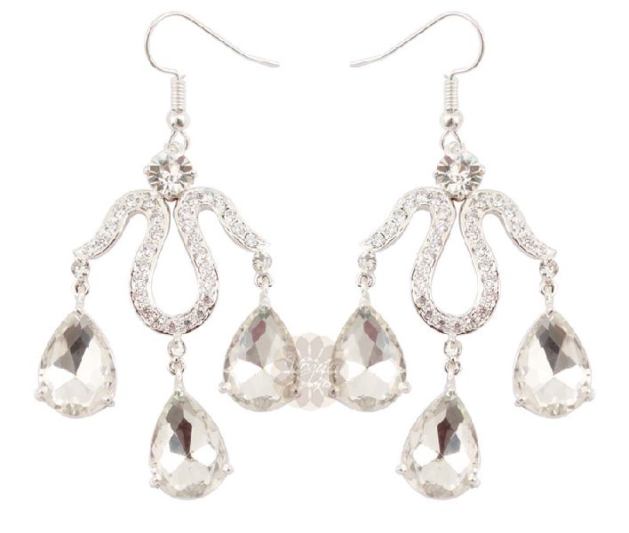 Silver Chandelier Earrings by VOGUE CRAFTS AND DESIGNS PVT LTD 