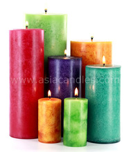 mottled pillar candle
