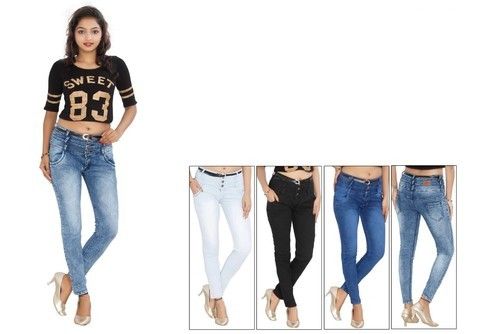 Plain Denim High Waist Ladies Jeans, Size : XL