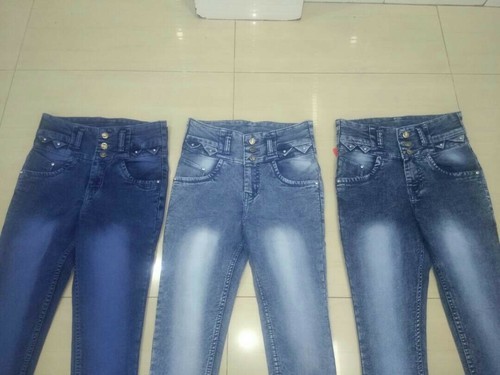 Plain Ladies Stretchable Jeans, Size : M, XL
