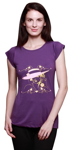 Cotton Printed Ladies T-Shirt, Size : M, XL