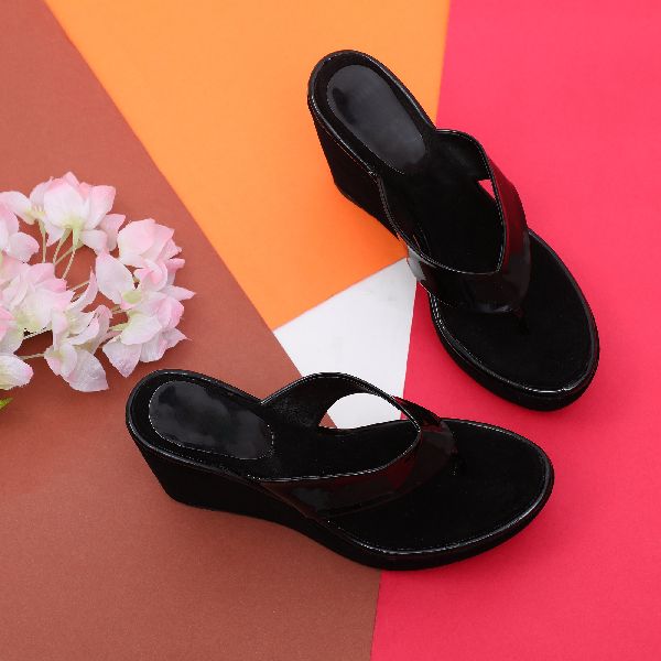 Wedge Heel Slippers, Size : 35-42, Color : Black at Rs 210 / Pair in ...