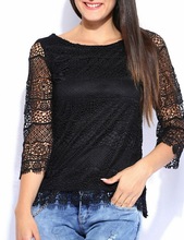 Spandex / Polyester girls lace blouse tops, Feature : Anti-Pilling, Anti-Shrink, Anti-Wrinkle, Breathable