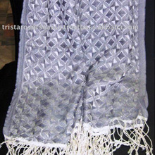Textured Pure silk pashmina woven scarf, Pattern : Dyed Yarn Jacquard