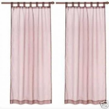 Light pink silk organza curtain panels