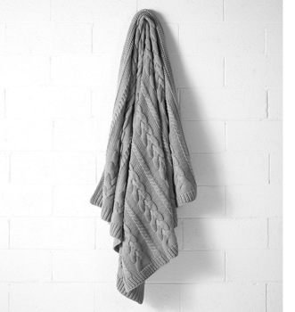 cotton knitted throw blanket