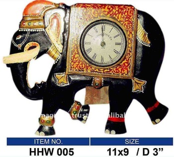 wooden desk and table clocks with animal figure