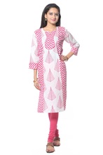 Vastra Vinod Pink Long Kurti, Size : M, XL, XXL, 3XL, 4XL, 5XL