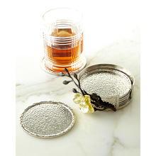 Metal hammed coaster silver plated