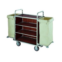 Metal Housekeeping Cart Cleaning Trolley