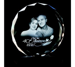 3D Etched Round crystal