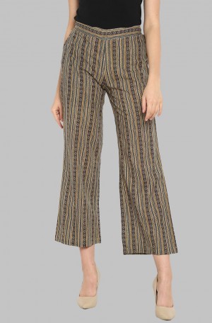 Multicolor Printed Cotton Straight Pant