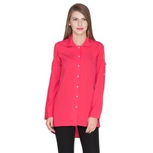 Custom Brand 100% Polyester RED LONG TOP, Style : Casual