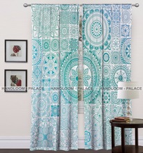 Rajasthani Handlooms Cotton Window Curtains, Color : Sky Blue
