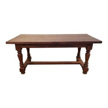 Stretcher Heavy Carving Base Dining Table