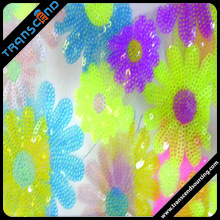 Sequin tulle fabric, Color : White, Can be customized, DTM