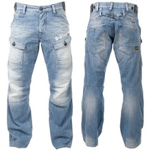 Mens Denim Cargo Jeans, Technics : WASHED