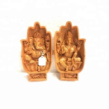 Handmade Wooden Laxmiji and Lord Ganesha Jodi