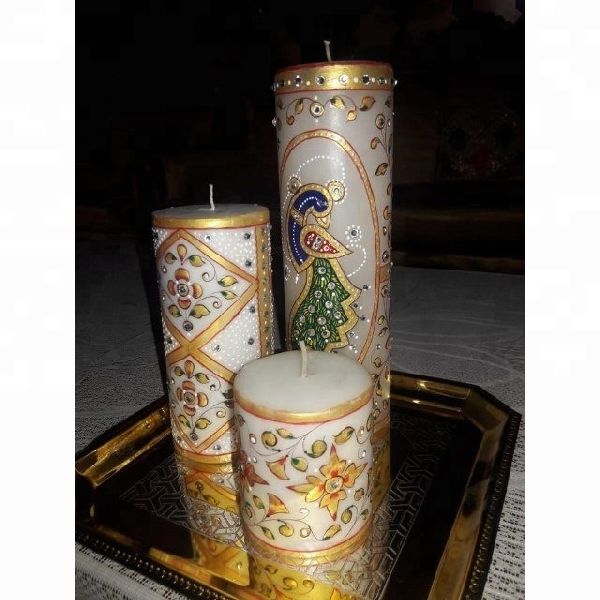 Pillar Luxury Scented Hand Painted Decorative Candles