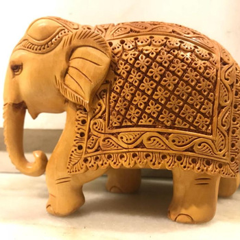 Pradeep Handicrafts Wooden Carved Elephant, Feature : Eco-friendly