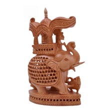 EXCLUSIVE INDIAN WOODEN ELEPHANT RIDER, for Home Decoration, Technique : Carved
