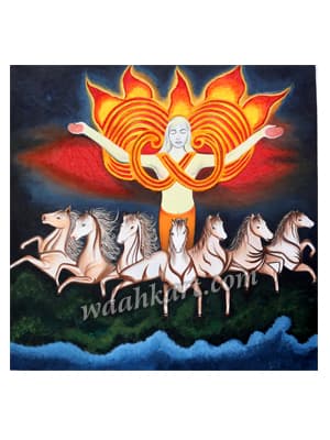 Hindu God Surya Dev With Seven Horses