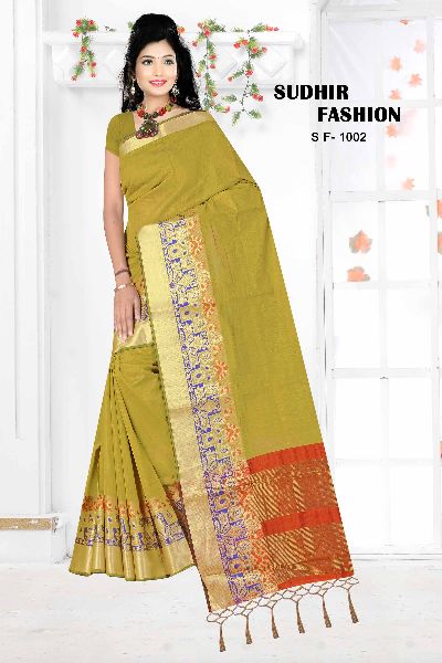 SUDHIR FASHION cotton saree, for Anti-Wrinkle, Shrink-Resistant, Technics : Woven