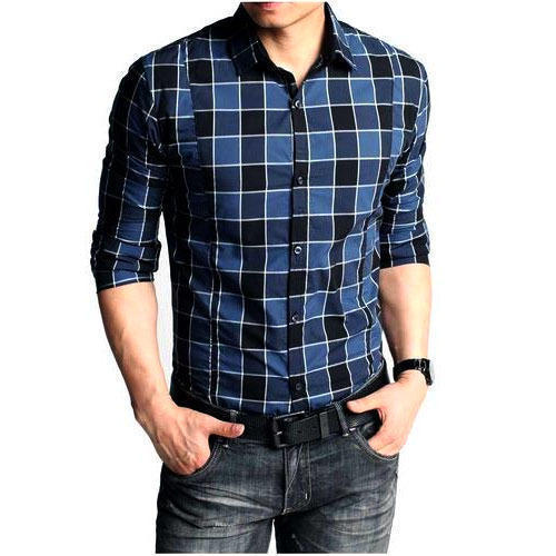 Checked Pure Cotton Mens Casual Shirts, Size : XL