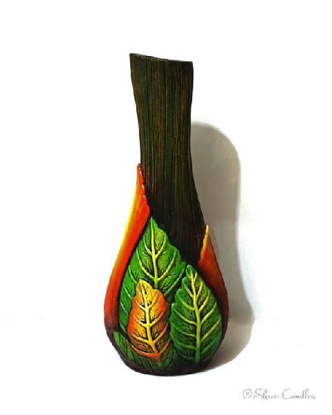 Medium Flower Vase Leaf Finish, Width : 150 mm
